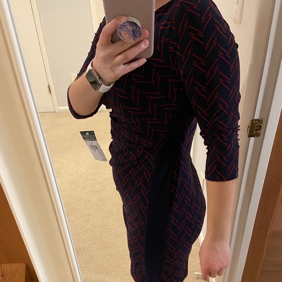 NWT Ralph Lauren Long Sleeve Navy and Red Dress 2P - Picture 3 of 13